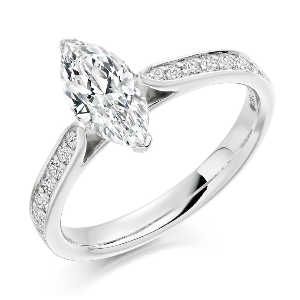 Platinum 0.70ct D VS2 GIA marquise cut diamond ring