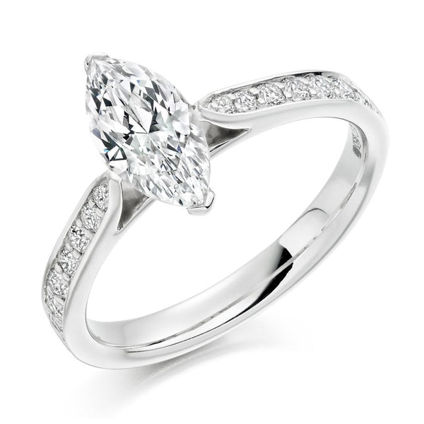 Platinum 0.70ct D VS2 GIA marquise cut diamond ring