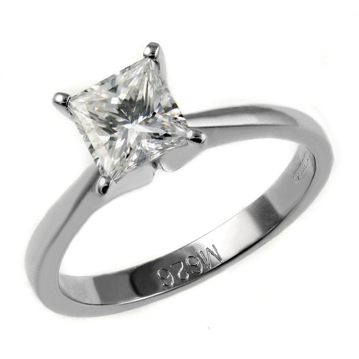 Platinum 0.51ct E VS1 GIA princess cut diamond ring