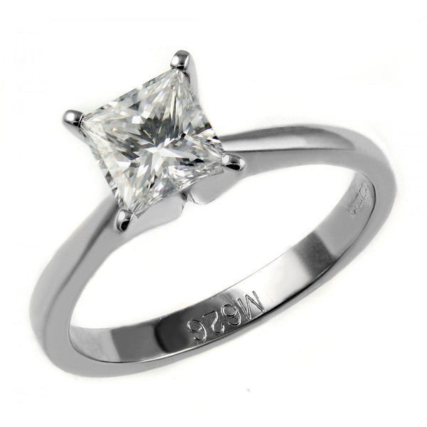 Platinum 0.51ct E VS1 GIA princess cut diamond ring