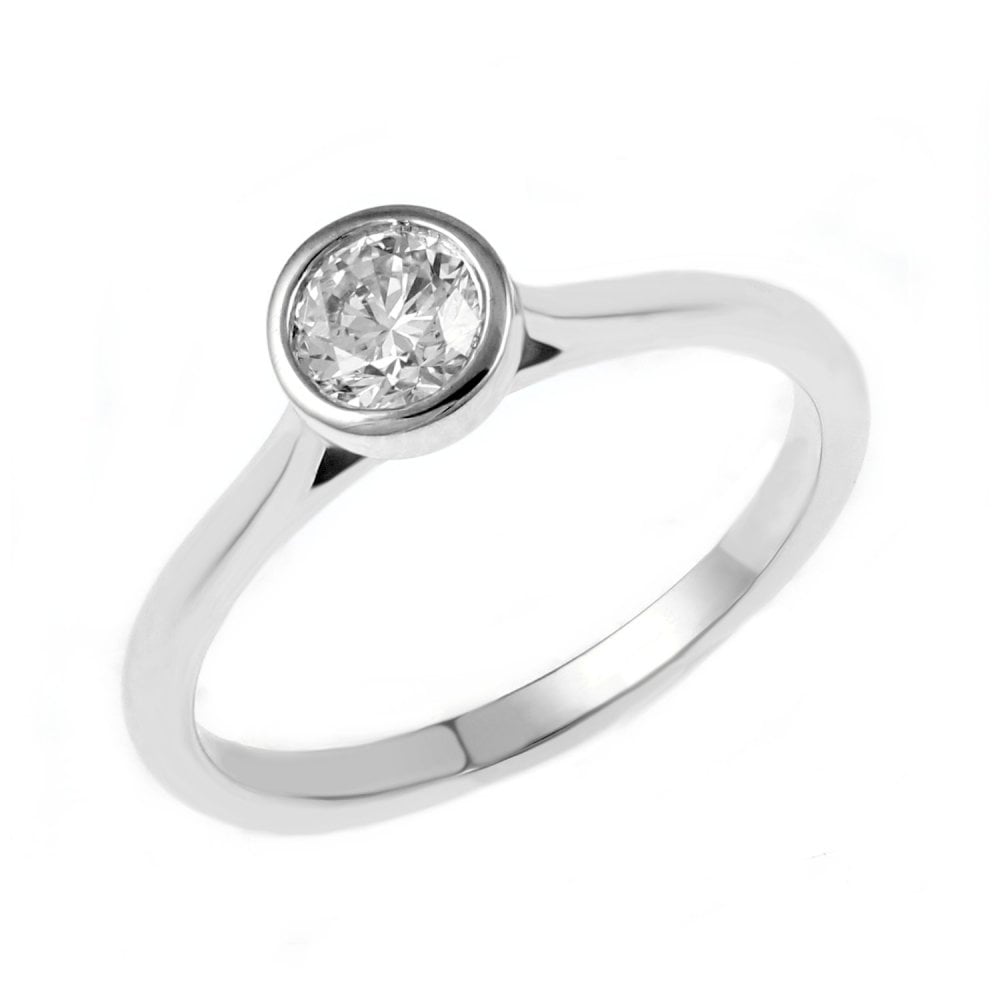 Platinum 0.50ct F VS2 GIA round brilliant cut diamond ring