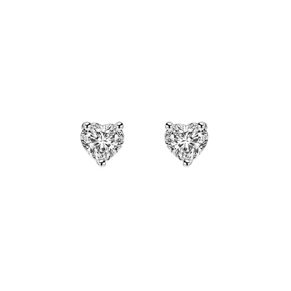 Platinum 0.50ct heart cut diamond stud earrings