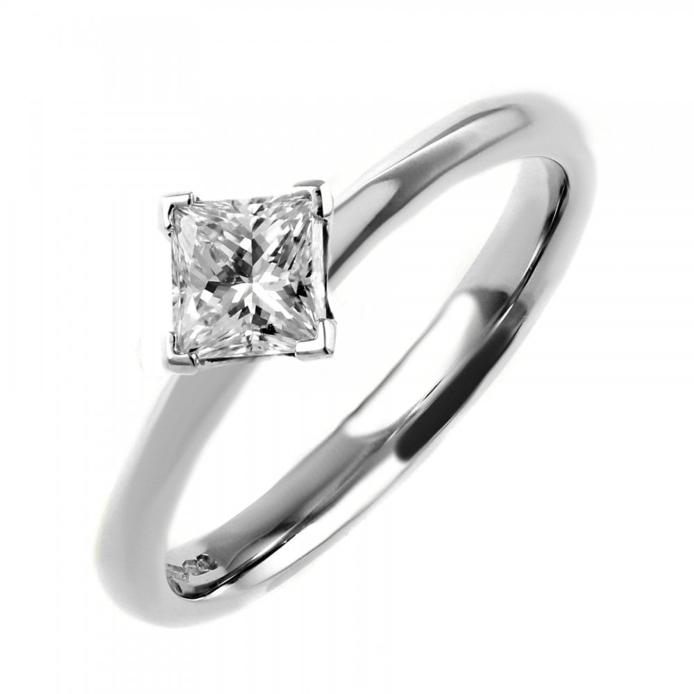 Platinum 0.33ct D VVS2 GIA princess cut diamond ring