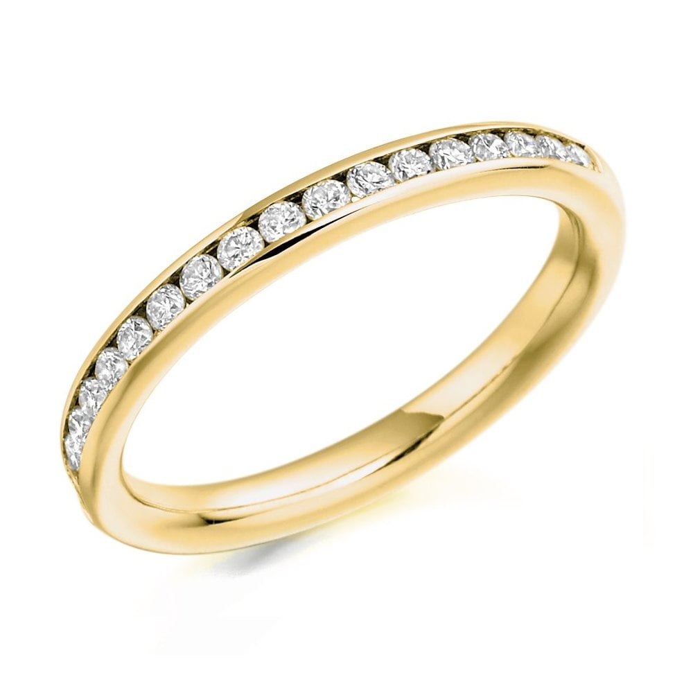 18ct yellow gold 0.33ct round diamond half eternity ring
