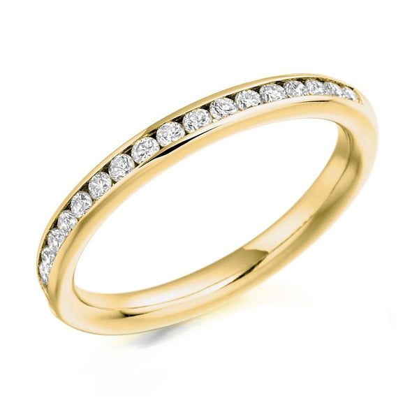 18ct yellow gold 0.33ct round diamond half eternity ring