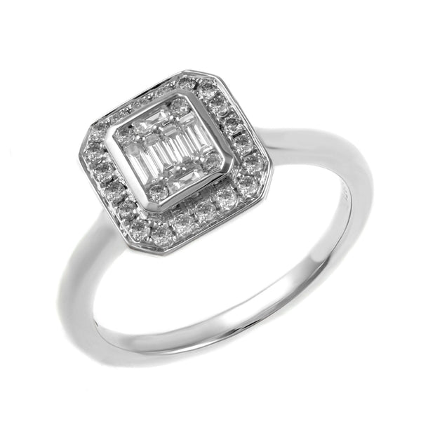 Platinum 0.37ct diamond Art Deco style cluster ring