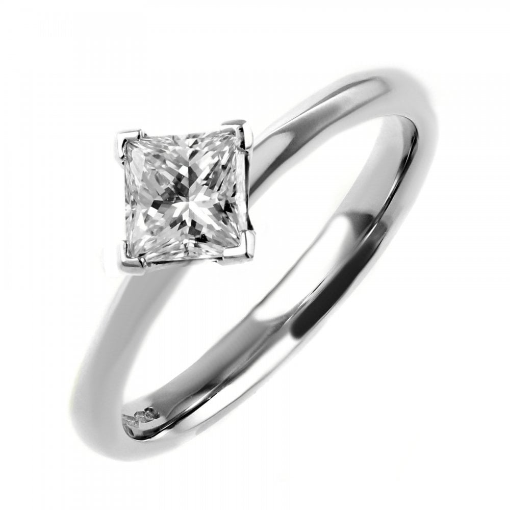 Platinum 0.50ct D VS2 GIA princess cut diamond ring