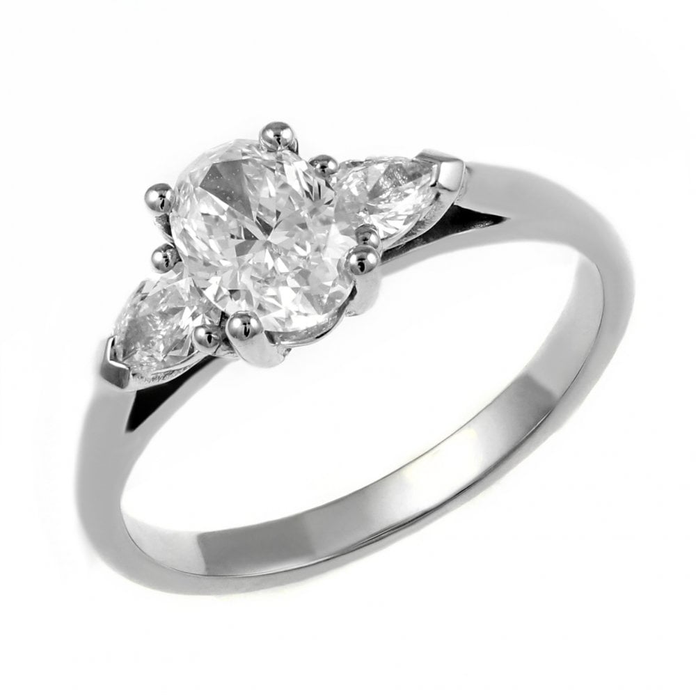 Platinum 0.36ct E VS1 GIA oval diamond ring