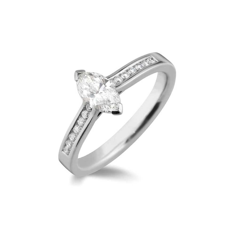 Platinum 0.50ct E VS2 GIA marquise diamond ring