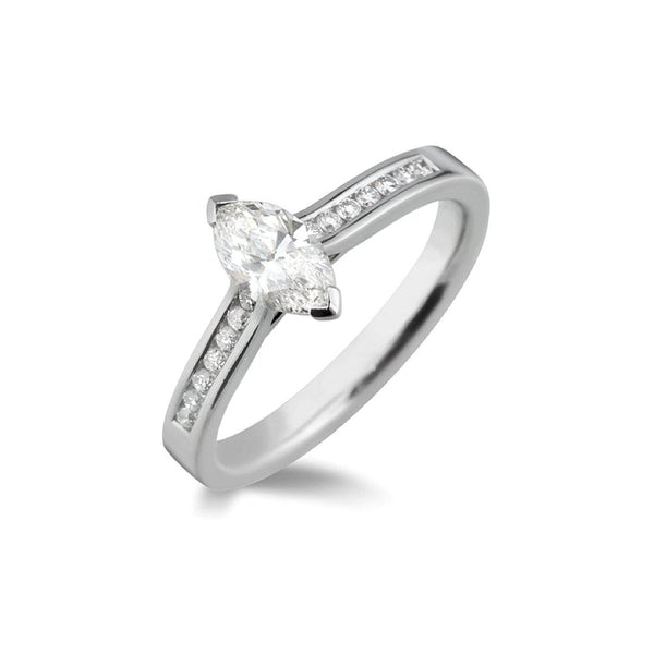Platinum 0.50ct E VS2 GIA marquise diamond ring