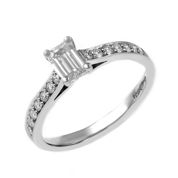Platinum 0.50ct D VS2 GIA emerald cut diamond ring