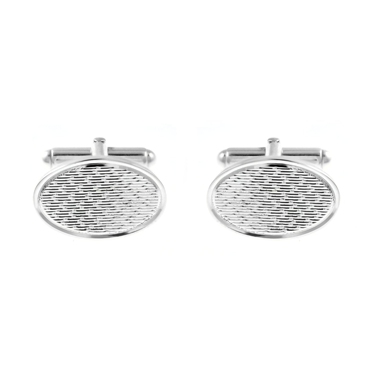 Silver 20x13.5mm oval swivel cufflinks