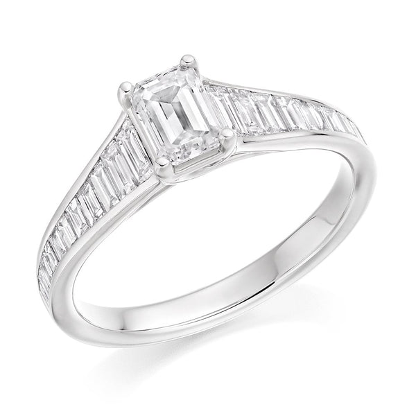 Platinum 0.50ct D VS1 GIA emerald cut diamond ring