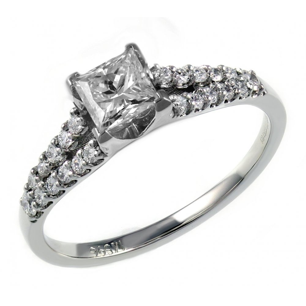 Platinum 0.54ct D VS1 EGL princess cut diamond ring