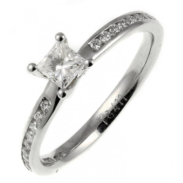 Platinum 0.30ct D VS1 EGL princess cut diamond ring