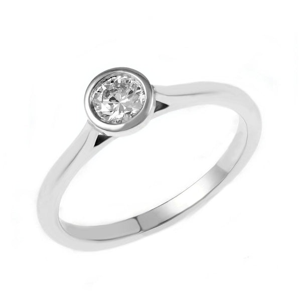 Platinum 0.32ct F VS1 GIA round brilliant cut diamond ring