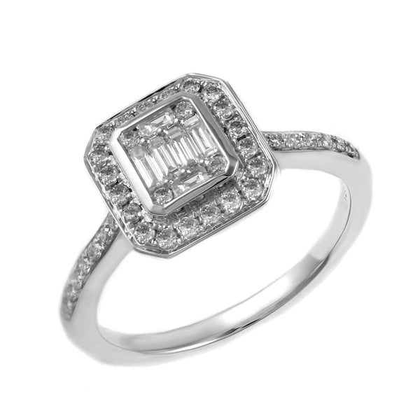 Platinum 0.47ct diamond Art Deco style cluster ring