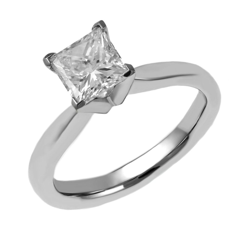 Platinum 1.51ct D VS2 GIA princess cut diamond ring