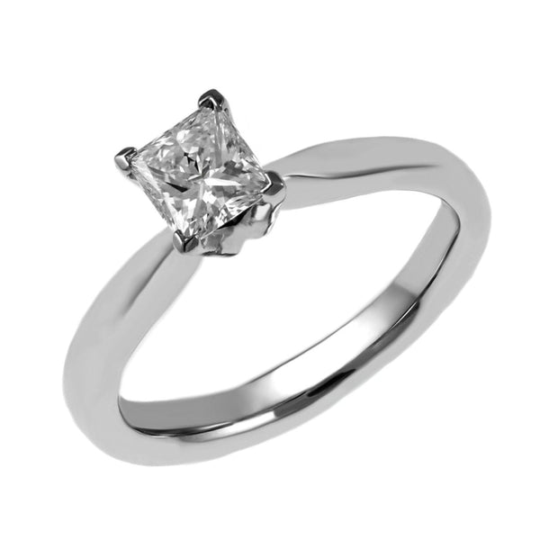 Platinum 0.50ct E VS2 GIA princess cut diamond ring