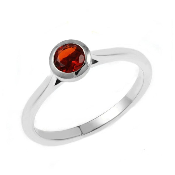 Platinum 0.33ct round fire opal ring