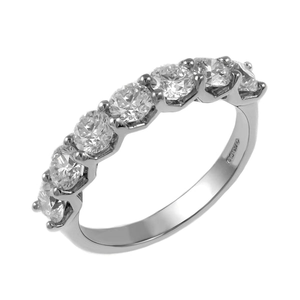 Platinum 1.50ct round brilliant cut diamond 7 stone ring