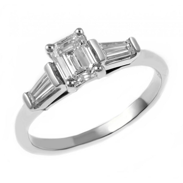 Platinum 0.51ct E VS1 GIA emerald cut diamond ring