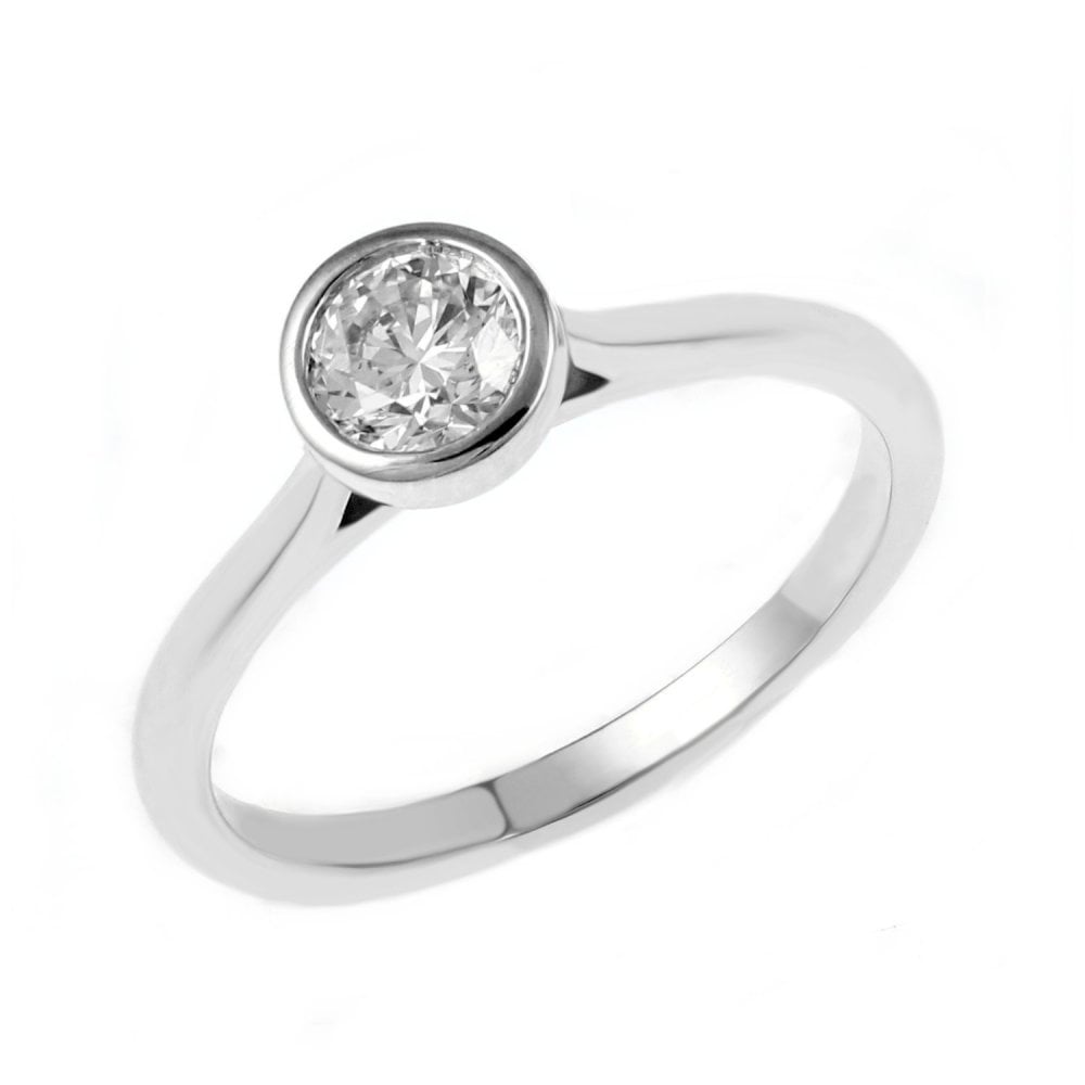 Platinum 0.71ct F VS2 GIA round brilliant cut diamond ring