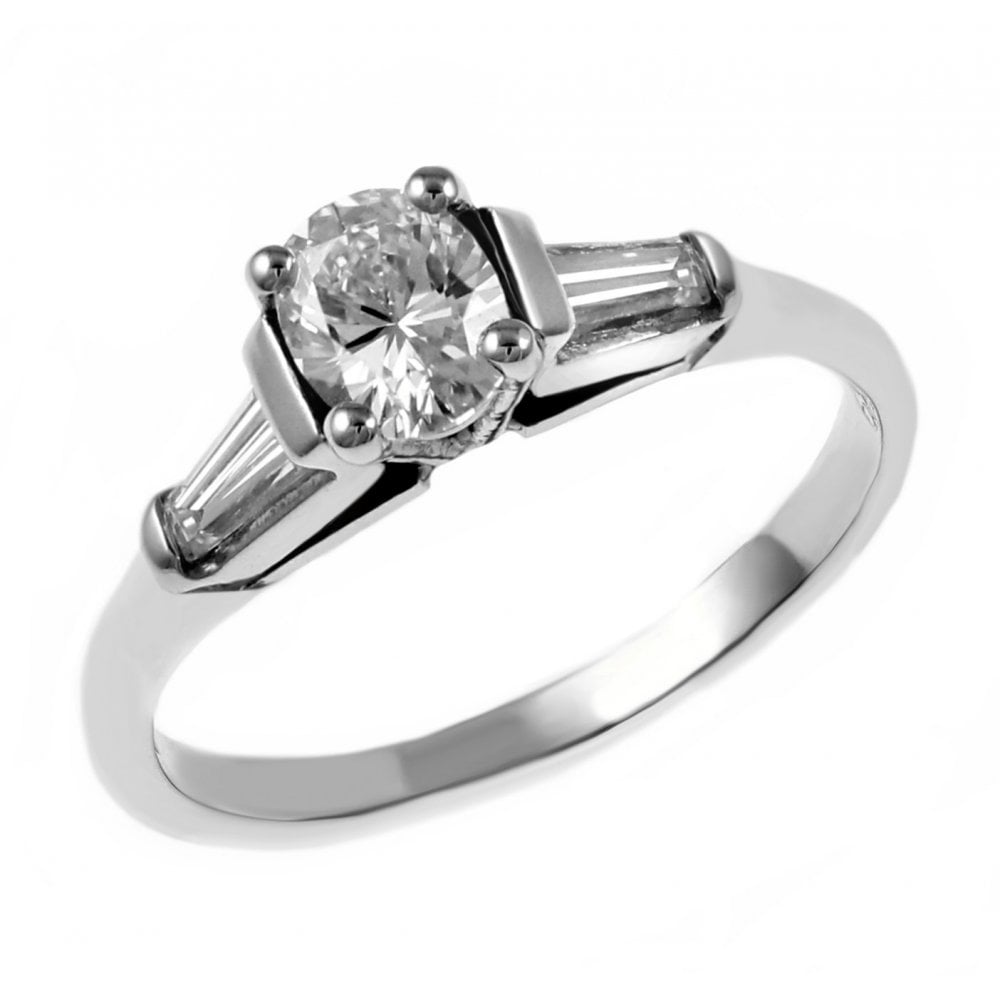 Platinum 0.34ct D VVS2 GIA oval cut diamond ring