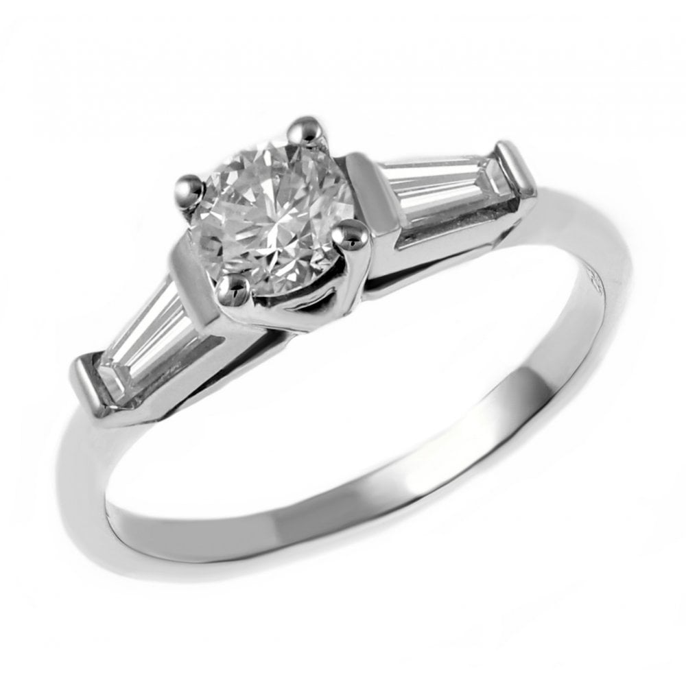 Platinum 0.35ct round brilliant cut diamond ring