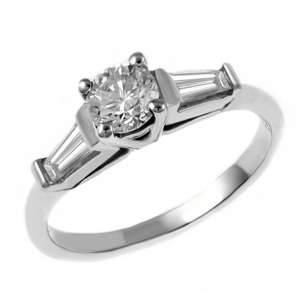 Platinum 0.35ct round brilliant cut diamond ring