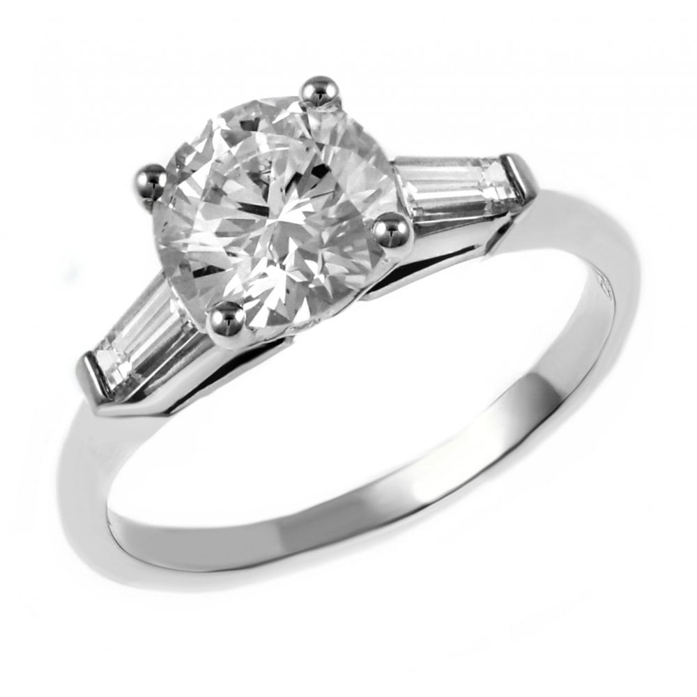 Platinum 1.01ct F VS2 GIA round brilliant cut diamond ring