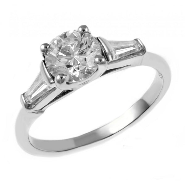 Platinum 0.70ct F VS2 GIA round brilliant cut diamond ring