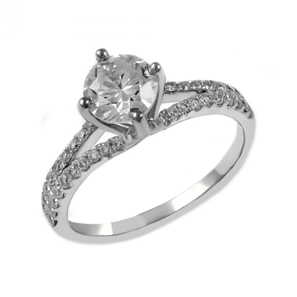 Platinum 1.00ct F SI1 EGL round brilliant cut diamond ring