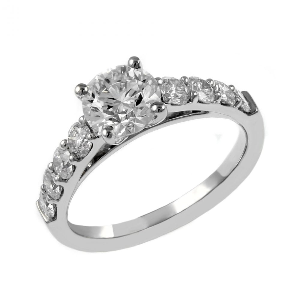 Platinum 1.01ct F VS2 GIA round brilliant cut diamond ring