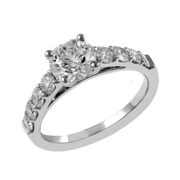 Platinum 1.01ct F VS2 GIA round brilliant cut diamond ring