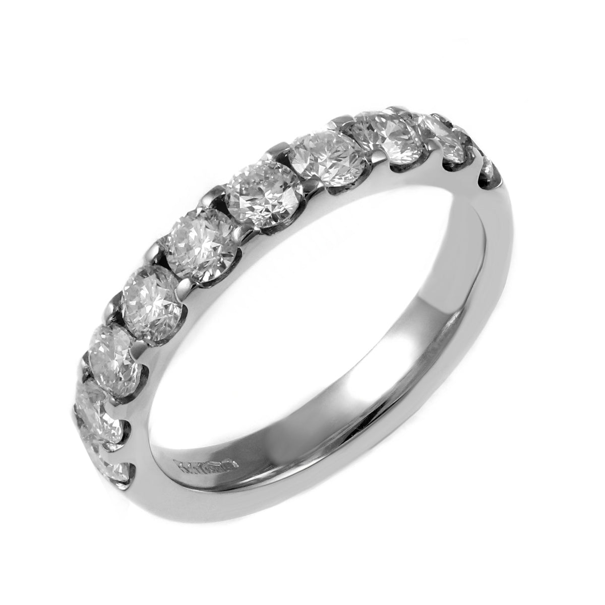 Platinum 1.45ct round brilliant cut diamond eternity ring