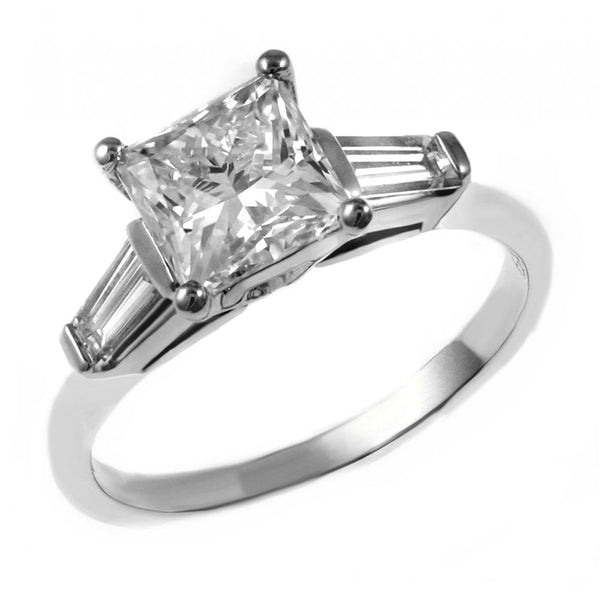 Platinum 1.01ct G SI1 GIA princess cut diamond ring