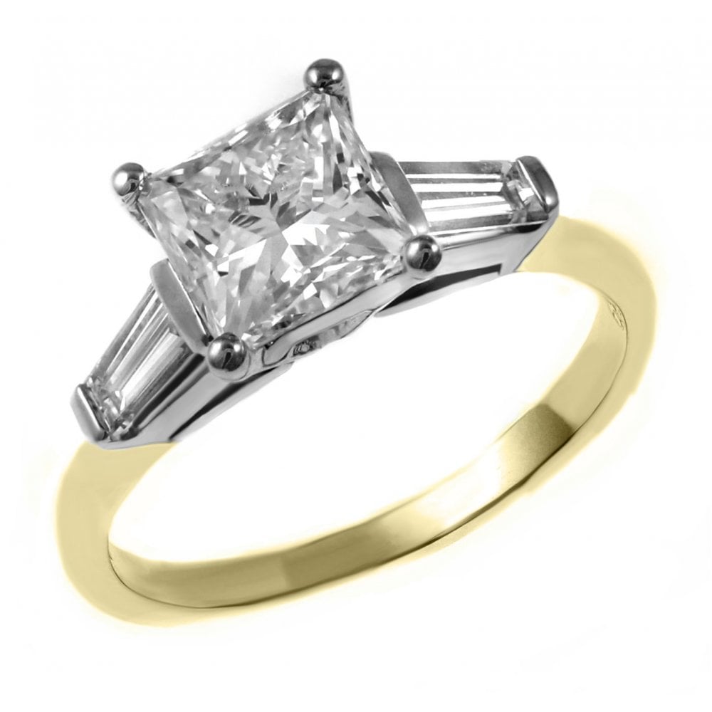 18ct yellow gold 1.25ct princess cut diamond ring