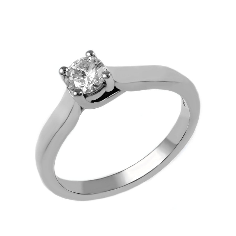 Platinum 0.27ct F VS2 GIA round brilliant cut diamond ring