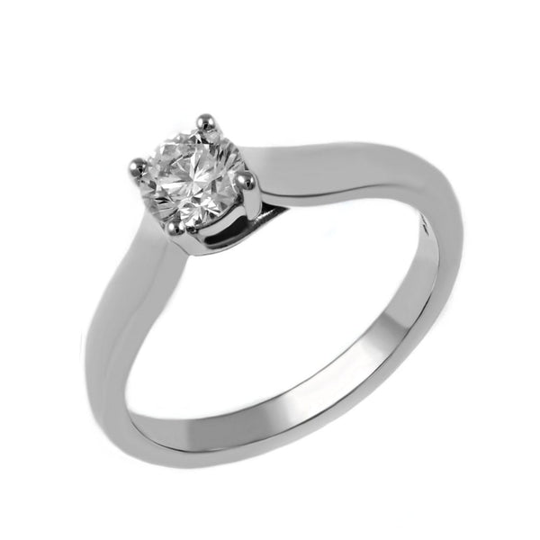Platinum 0.50ct F VS2 GIA round brilliant cut diamond ring
