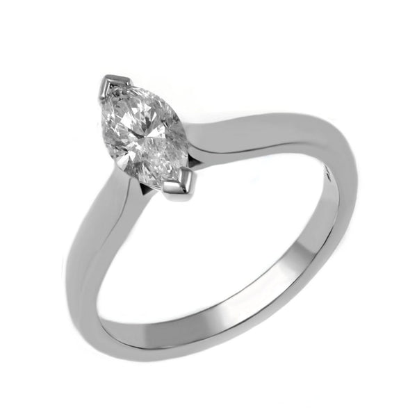 Platinum 0.51ct marquise cut diamond ring