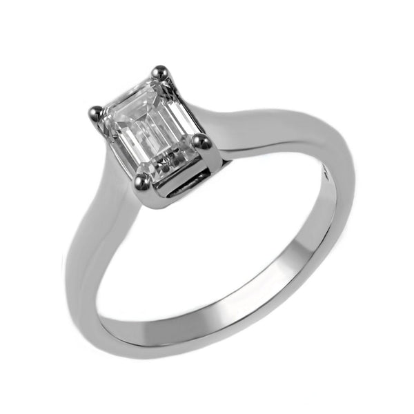 Platinum 1.02ct E VS2 GIA emerald cut diamond ring