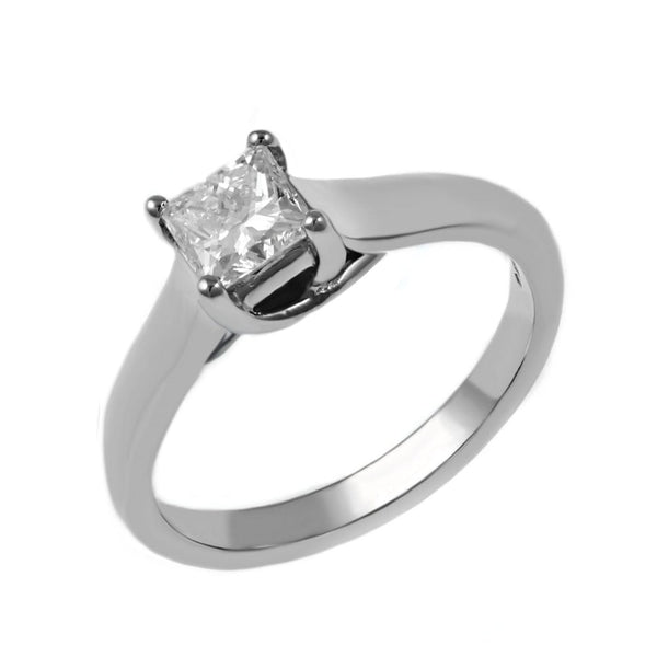 Platinum 0.70ct F VS1 GIA princess cut diamond ring