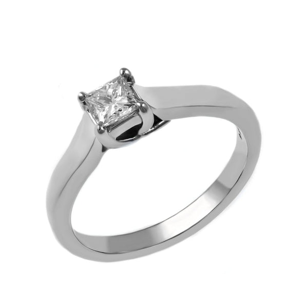 Platinum 0.26ct E VS2 GIA princess cut diamond ring