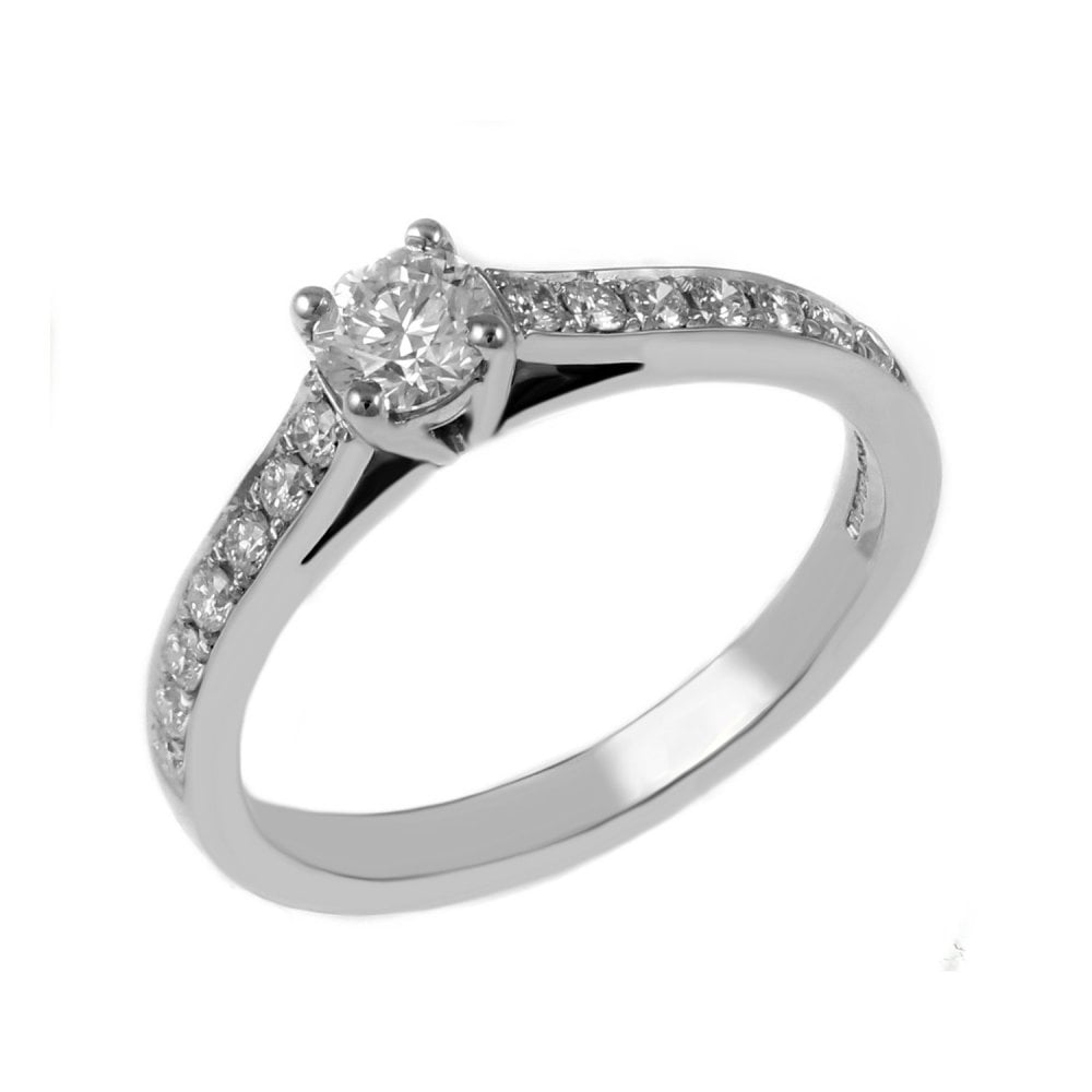 Platinum 0.30ct D VS2 GIA round brilliant cut diamond ring