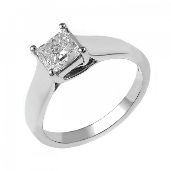 Platinum 1.01ct E VS2 GIA princess cut diamond ring