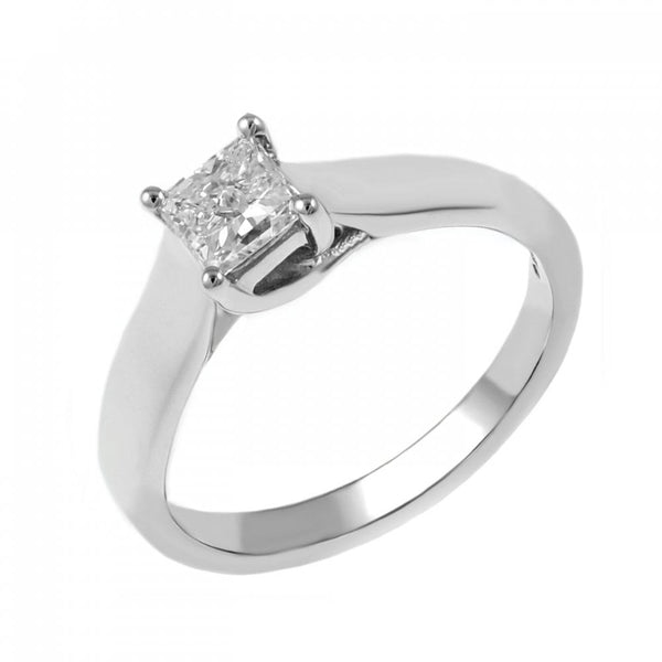 Platinum 0.50ct F SI1 GIA princess cut diamond ring