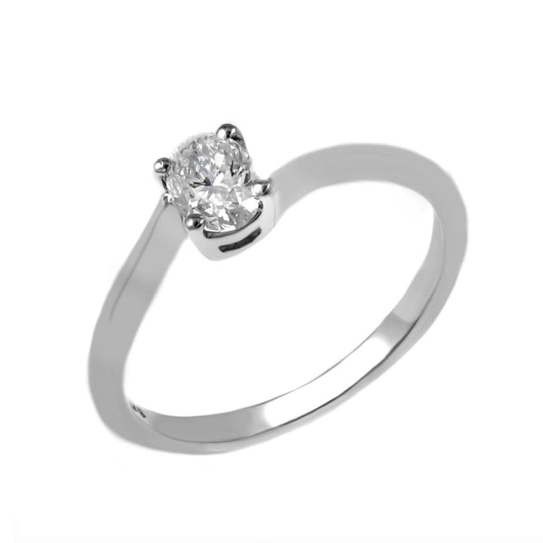 Platinum 0.50ct F VS1 GIA oval cut diamond twist ring