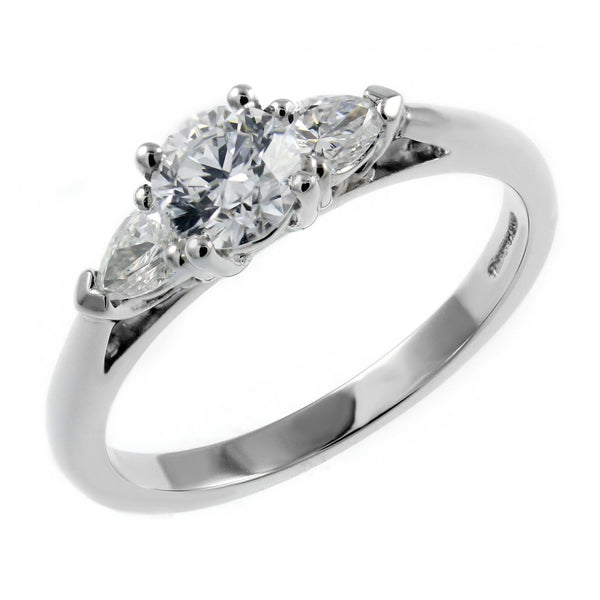 Platinum 0.70ct D VS2 GIA round brilliant cut diamond ring