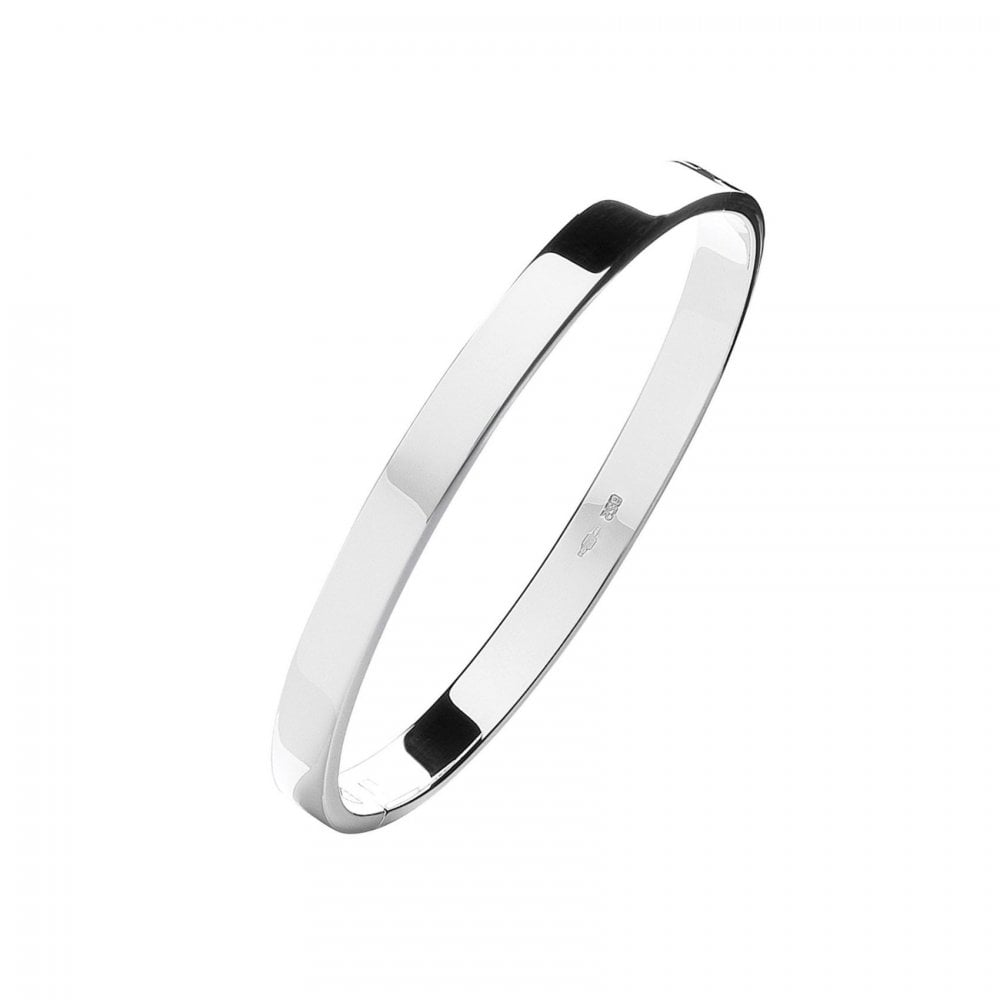 Silver 6.00mm solid oval bangle
